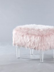 Fiorino Modern Contemporary Faux Fur Acrylic Leg Ottoman