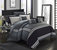 Georgette 10 Piece Comforter Set Complete Bed In A Bag Pieced Color Block Banding Bedding - Grey
