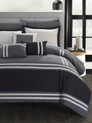 Georgette 10 Piece Comforter Set Complete Bed In A Bag Pieced Color Block Banding Bedding