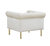 Giovanni Accent Club Chair Velvet Upholstered Button Tufted Roll Arm Design Solid Gold Tone Metal Legs