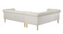 Giovanni Julian Left Facing Sectional Sofa L Shape Velvet Upholstered Button Tufted Roll Arm Design Solid Gold Tone Metal Legs