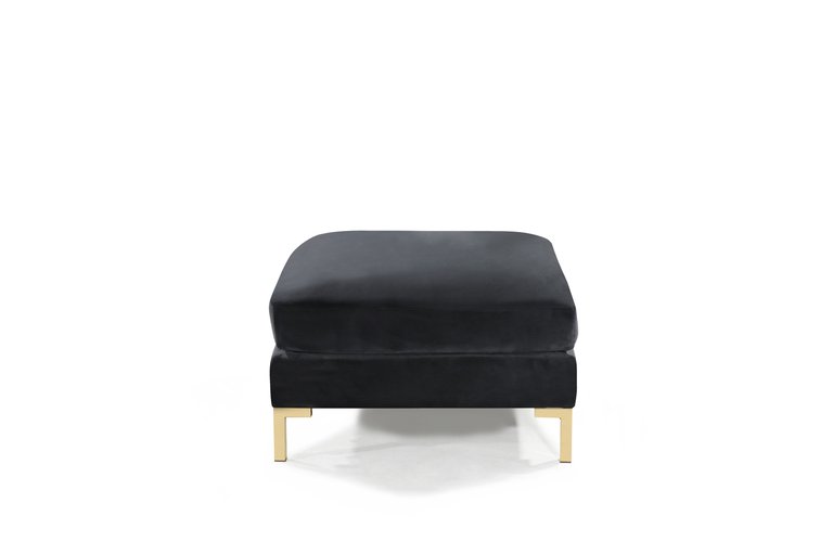 Girardi Modular Chaise Ottoman Coffee Table Cushion Bench Solid Gold Tone Metal Y-Leg, Modern Contemporary