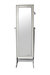 Glitzy Modern Contemporary Crystal-Bordered Rectangular Jewelry Storage Armoire Cheval Mirror Full-length