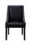 Hayes Dining Side Accent Chair Pebble Grain PU Leather Nailhead Trim Espresso Wood Frame, Modern Transitional, Set Of 2 - Black