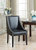 Hayes Dining Side Accent Chair Pebble Grain PU Leather Nailhead Trim Espresso Wood Frame, Modern Transitional, Set Of 2
