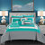 Heldin 10 Piece Comforter Set Reversible Hotel Collection Color Block Geometric Pattern Print Design Bed in a Bag Bedding - Turquoise