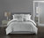 Holly 6 Piece Comforter Set Plush Ribbed Chevron Design Bedding - Grey