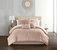 Holly 6 Piece Comforter Set Plush Ribbed Chevron Design Bedding - Rose