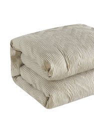 Holly 6 Piece Comforter Set Plush Ribbed Chevron Design Bedding