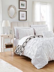 Jana 3 Piece Reversible Duvet Cover Set - White