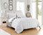 Jana 3 Piece Reversible Duvet Cover Set - White