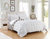 Jana 3 Piece Reversible Duvet Cover Set - White