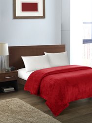 Javia 1 Piece Blanket Ultra Soft Fleece Microplush - Red