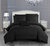 Jorin 6 Piece Comforter Set Pieced Solid Color Stitched Design Complete Bed In A Bag Bedding - Black