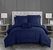 Jorin 6 Piece Comforter Set Pieced Solid Color Stitched Design Complete Bed In A Bag Bedding - Navy