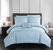 Jorin 6 Piece Comforter Set Pieced Solid Color Stitched Design Complete Bed In A Bag Bedding - Blue