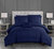 Jorin 8 Piece Comforter Set Pieced Solid Color Stitched Design Complete Bed In A Bag Bedding - Navy