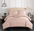 Jorin 8 Piece Comforter Set Pieced Solid Color Stitched Design Complete Bed In A Bag Bedding - Coral