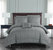 Jorin 8 Piece Comforter Set Pieced Solid Color Stitched Design Complete Bed In A Bag Bedding - Grey