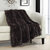 Juneau Throw Blanket Cozy Super Soft Ultra Plush Decorative Shaggy Faux Fur With Micromink Backing - Brown
