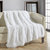 Juneau Throw Blanket Cozy Super Soft Ultra Plush Decorative Shaggy Faux Fur With Micromink Backing - White