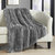 Juneau Throw Blanket Cozy Super Soft Ultra Plush Decorative Shaggy Faux Fur With Micromink Backing - Silver