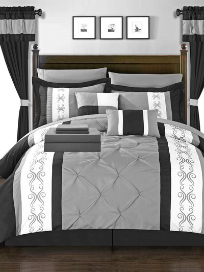 Chic Home Design Kaia 20 Piece Comforter Set Color Block Pinch Pleat Pintuck Design Bed In A Bag Bedding product