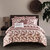 Kala 12 Piece Comforter And Quilt Set Watercolor Leaf Print Geometric Pattern Bed In A Bag - Blush