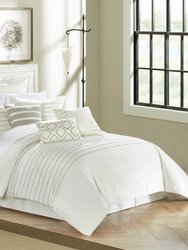 Karlston 9 Piece Comforter Elegant Stitched Embroidered Design Complete Bedding Set