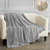 Keaton Throw Blanket Cozy Super Soft Ultra Plush Micro Mink Fleece Decorative Design - Grey