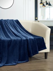Keaton Throw Blanket Cozy Super Soft Ultra Plush Micro Mink Fleece Decorative Design - Navy