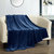 Keaton Throw Blanket Cozy Super Soft Ultra Plush Micro Mink Fleece Decorative Design - Navy