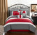 Keira 16 Piece Comforter Complete Bed In A Bag Quilted Embroidered Designer Embellished Bedding Set - Red