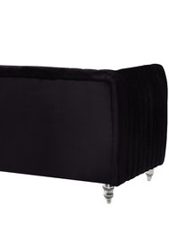 Kent Elegant Velvet Modern Contemporary Plush Cushion Seat Round Acrylic Feet Sofa
