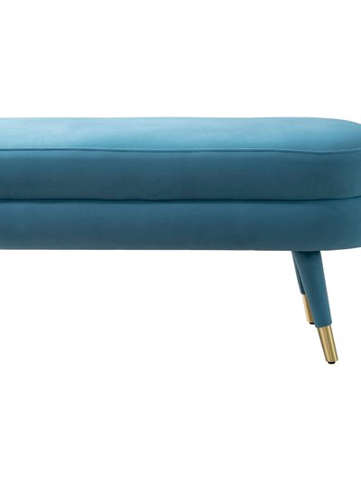 Chic Home Design Lain Bench Plush Velvet Upholstery Tapered Gold Tip Metal Legs Rounded Seat Cushion product
