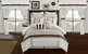 Lance 24 Piece Comforter Complete Bed in a Bag Pleated Ruffled Designer Embellished Bedding Set - Beige