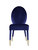Leverett Dining Chair Velvet Upholstered Oval Back Armless Design Velvet Wrapped Wood Gold Tone Metal Tipped Legs - Set Of 2 - Navy