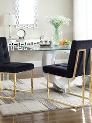 Liam Modern Contemporary Tufted Velvet Polished Brass Metal Frame Dining Side Chair