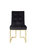 Liam Modern Contemporary Tufted Velvet Polished Brass Metal Frame Dining Side Chair - Black