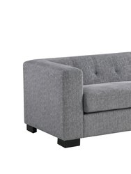 Limoges Sofa Plush Chenille Upholstery Espresso Finished Wood Legs, Modern Transitional - Grey
