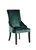 Machla Dining Side Chair Diamond Button Tufted Velvet Upholstered Silver Tone Nailhead Trim Espresso Finished Wooden Legs, Modern Transitional