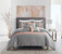 Macie 6 Piece Comforter Set Jacquard Woven Geometric Design Pleated Quilted Details Bedding