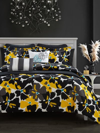 Chic Home Design Malea 12 Piece Comforter And Quilt Set Contemporary Floral Print Bed In A Bag product