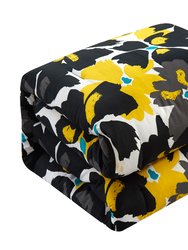 Malea 9 Piece Comforter And Quilt Set Contemporary Floral Print Bed In A Bag