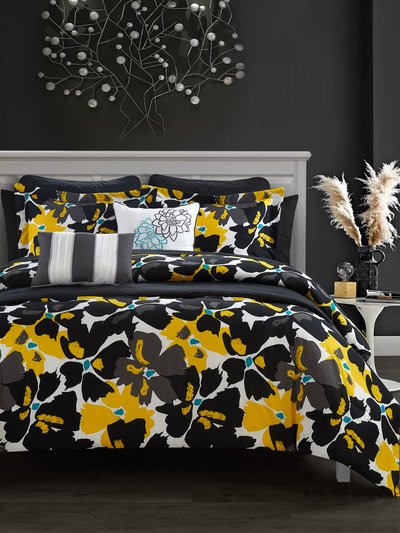 Chic Home Design Malea 9 Piece Comforter And Quilt Set Contemporary Floral Print Bed In A Bag product