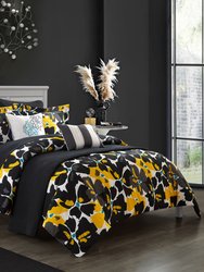 Malea 9 Piece Comforter And Quilt Set Contemporary Floral Print Bed In A Bag