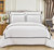 Marla 3 Piece Quilt Cover Set Hotel Collection Two Tone Banded Geometric Embroidered Quilted Bedding - White