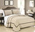 Marla 7 Piece Quilt Cover Set Hotel Collection Two Tone Banded Geometric Embroidered Quilted Bed In A Bag Bedding