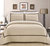 Marla 7 Piece Quilt Cover Set Hotel Collection Two Tone Banded Geometric Embroidered Quilted Bed In A Bag Bedding - Beige