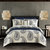 Mckenna 12 Piece Comforter And Quilt Set Contemporary Two-Tone Paisley Print Bed In A Bag - Navy